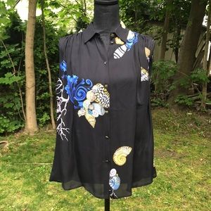 Versace seashell print blouse